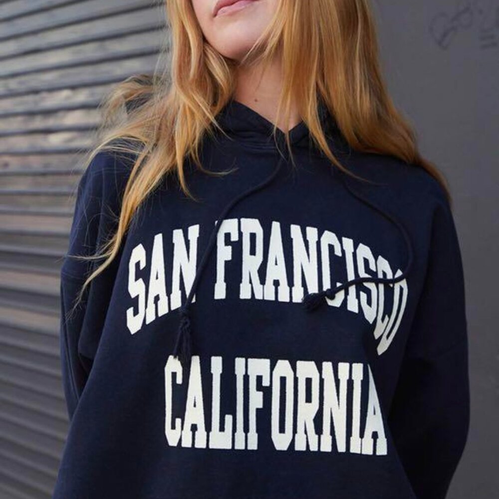 John Galt/ Brandy Melville Navy Oversized Hoodie